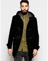 Gloverall Duffle Coat With Check Hood