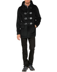 Burberry London Wool Cashmere Blend Montague Duffle Coat In Black