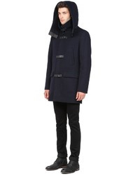 Soia & Kyo Walter Navy Classic Winter Wool Duffle With Removable Hood
