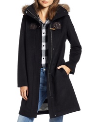 Pendleton St Marie Wool Hooded Coat With Genuine Raccoon
