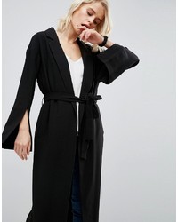 Asos Belted Duster Coat With Split Sleeve