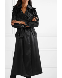 Fleur Du Mal Double Breasted Satin Trench Coat