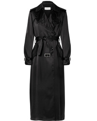 Fleur Du Mal Double Breasted Satin Trench Coat
