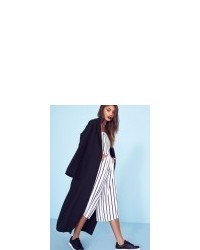 Missguided Long Sleeve Maxi Duster Coat Black