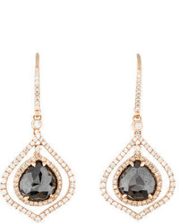 14k Hematite And Diamond Earrings