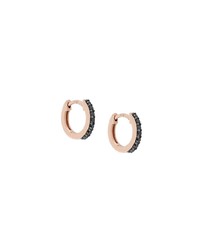 Astley Clarke 14kt Gold Mini Halo Black Diamond Hoop Earrings