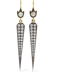 Sylva & Cie 18 Karat Gold Sterling Silver And Diamond Earrings