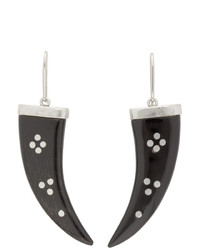 Isabel Marant Black And Silver Horn Earrings
