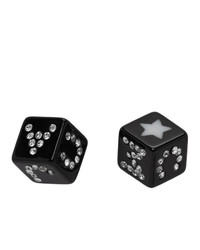Marc Jacobs Black And Silver Toy Blocks Stud Earrings