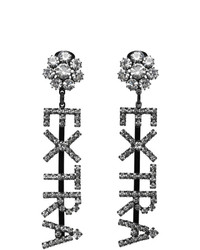 Ashley Williams Black And Transparent Extra Drop Earrings
