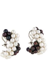 Verdura Black And White Pearl Earrings