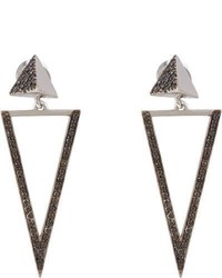 Ileana Makri Black Diamond White Gold Bermuda Earrings Colorless