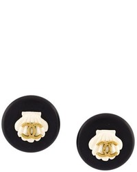 Chanel Vintage Seashell Clip On Earrings