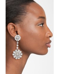 Oscar de la Renta Classic Jeweled Swarovski Crystal Drop Earrings