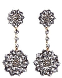 Oscar de la Renta Classic Jeweled Swarovski Crystal Drop Earrings