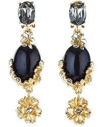 Oscar de la Renta Crystal Bouquet Jewel Drop Earrings