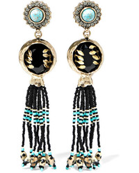Etro Embellished Gold Plated Earrings Black