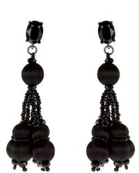 Oscar de la Renta Embellished Tassel Drop Earrings