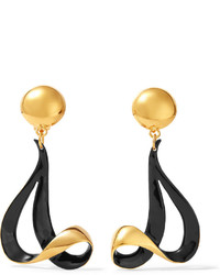 Marni Enameled Gold Plated Clip Earrings