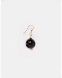 Mirabelle Faceted Onyx Gold Plated Drop Earrings