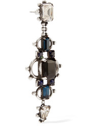 Dannijo Gabriel Oxidized Silver Plated Swarovski Crystal Earrings Black