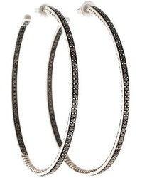 David Yurman Graphite Ice In And Out Hoop Earrings
