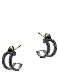Lana Jewelry Reckless Black Diamond 14k Black Gold Huggie Earrings