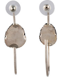 Lfr Designs Pav Turquoise Hoop Earrings
