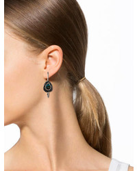 Lfr Designs Pav Turquoise Hoop Earrings