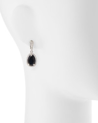 Judith Ripka Pear Cut Black Onyx Sapphire Earrings