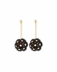 Lele Sadoughi Plumeria Crystal Drop Earrings Black