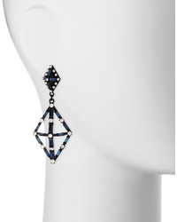 Lulu Frost Proxima Baguette Crystal Drop Earrings Matte Black