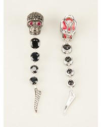 Gavello Sapphire Diamond And Ruby Skull Head Earrings