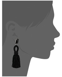 Oscar de la Renta Short Silk Loop Tassel C Earrings