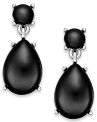 Style&co. Silver Tone Black Teardrop Earrings