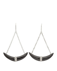 Isabel Marant White And Silver Drop Horn Earrings
