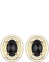 Kendra Scott Yurko Crystal Button Earrings Black