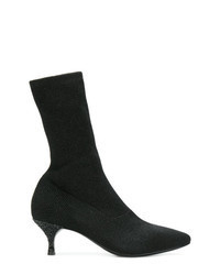 Black Elastic Ankle Boots