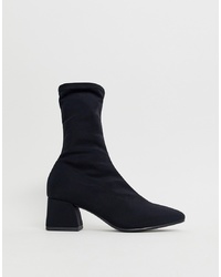 Vagabond Black Alice Stretch Mid Heeled Sock Boots