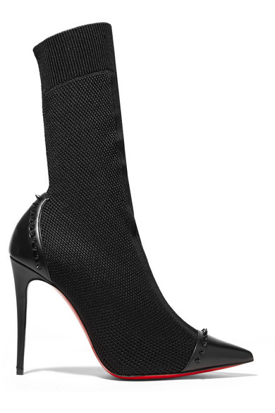 Christian Louboutin Dovi Dova 100 Studded Med Stretch Knit Sock Boots 1 195 NET A PORTER.COM Lookastic