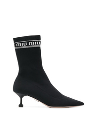 Miu Miu Logo Sock Boots