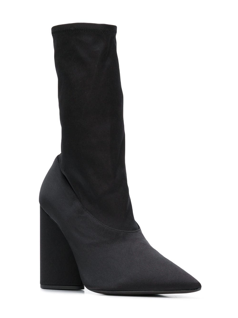 white block heel sock boots