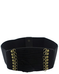 Brown Pu Leather Elastic Wide Fashion Waist Belt