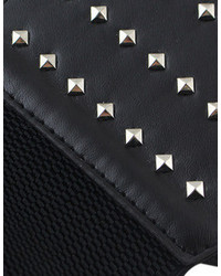 Fashion Punk Style Black Pu Leather Elastic Wide Waist Belt
