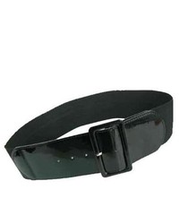 Luxury Divas Black Patent Leather 3 Wide Elastic Corset Waist Belt