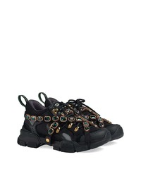 Gucci Flashtrek Leather Sneaker With Crystals