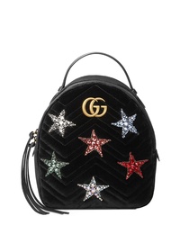 Gucci Marmont 20 Crystal Stars Velvet Backpack