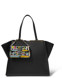 Fendi Baguette Micro Embellished Satin Shoulder Bag Black