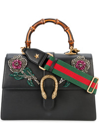 Gucci Black Dionysus Embellished Large Tote Bag