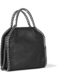 Stella McCartney The Falabella Tiny Embellished Faux Brushed Leather Shoulder Bag Black